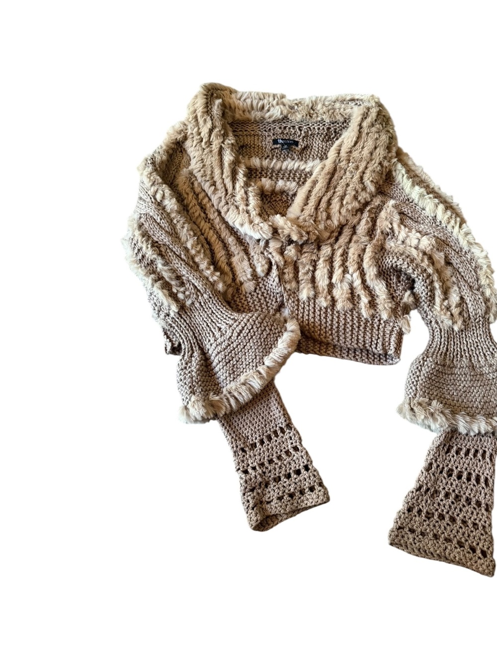 3 Sisters Y2K Authentic Rabbit Fur Ruffle Sweater - Picture 3 of 8